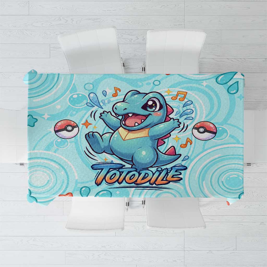 Totodile Tablecloth Vibrant Kawaii Splash Pop Art