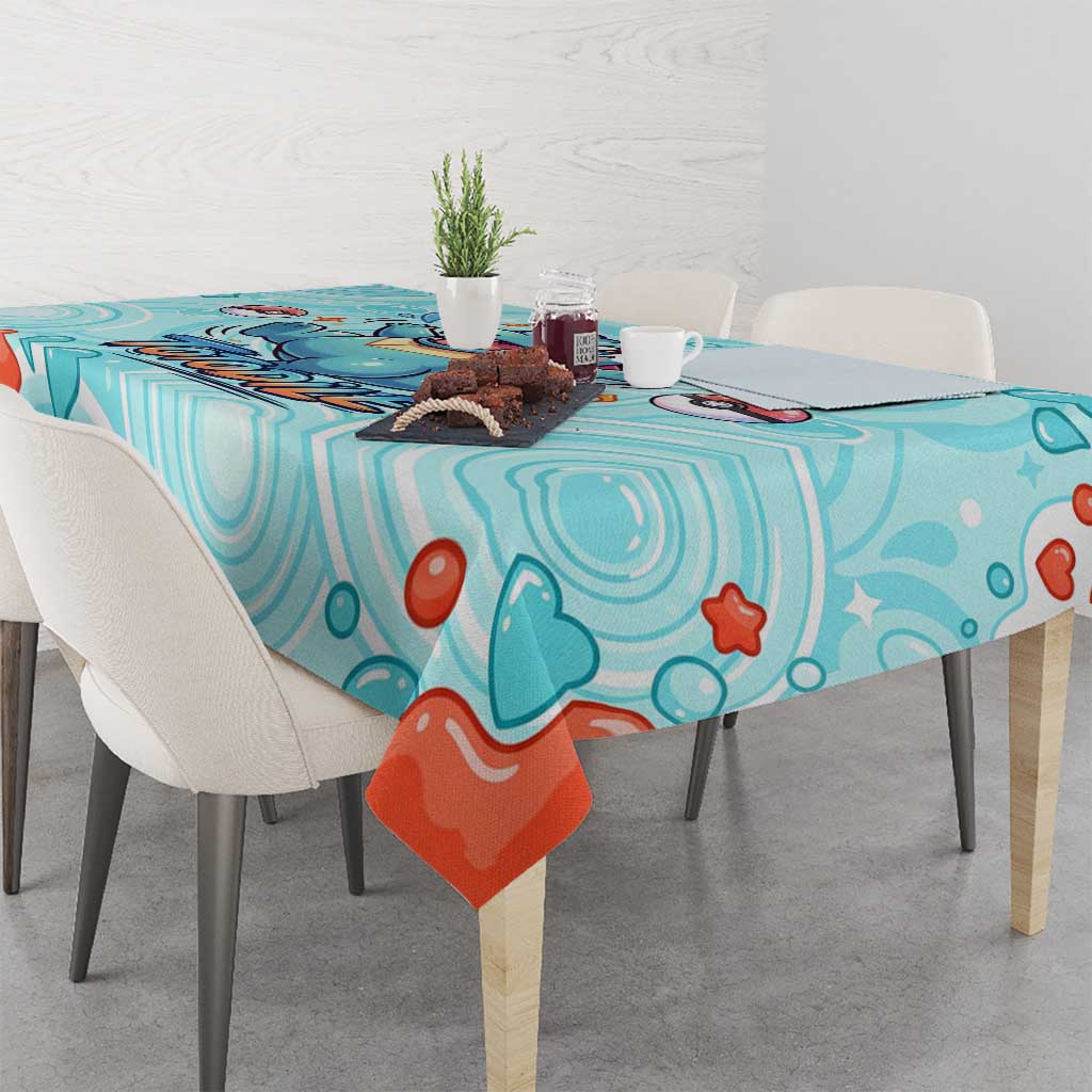 Totodile Tablecloth Vibrant Kawaii Splash Pop Art