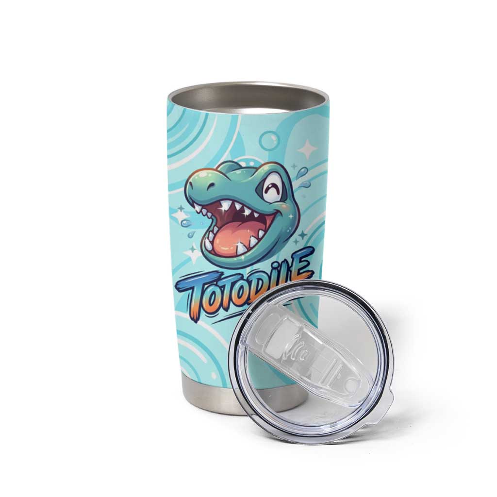 Totodile Tumbler Cup Vibrant Kawaii Splash Pop Art