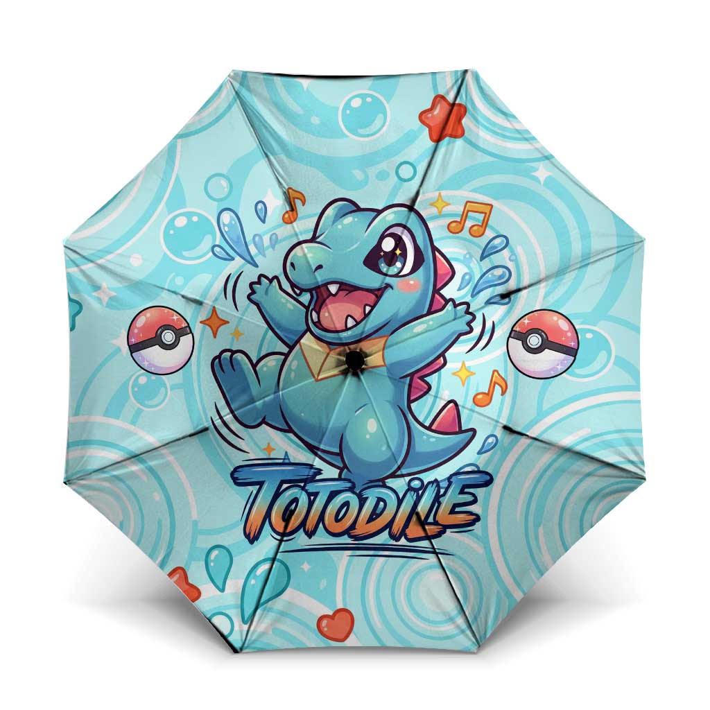 Totodile Umbrella Vibrant Kawaii Splash Pop Art