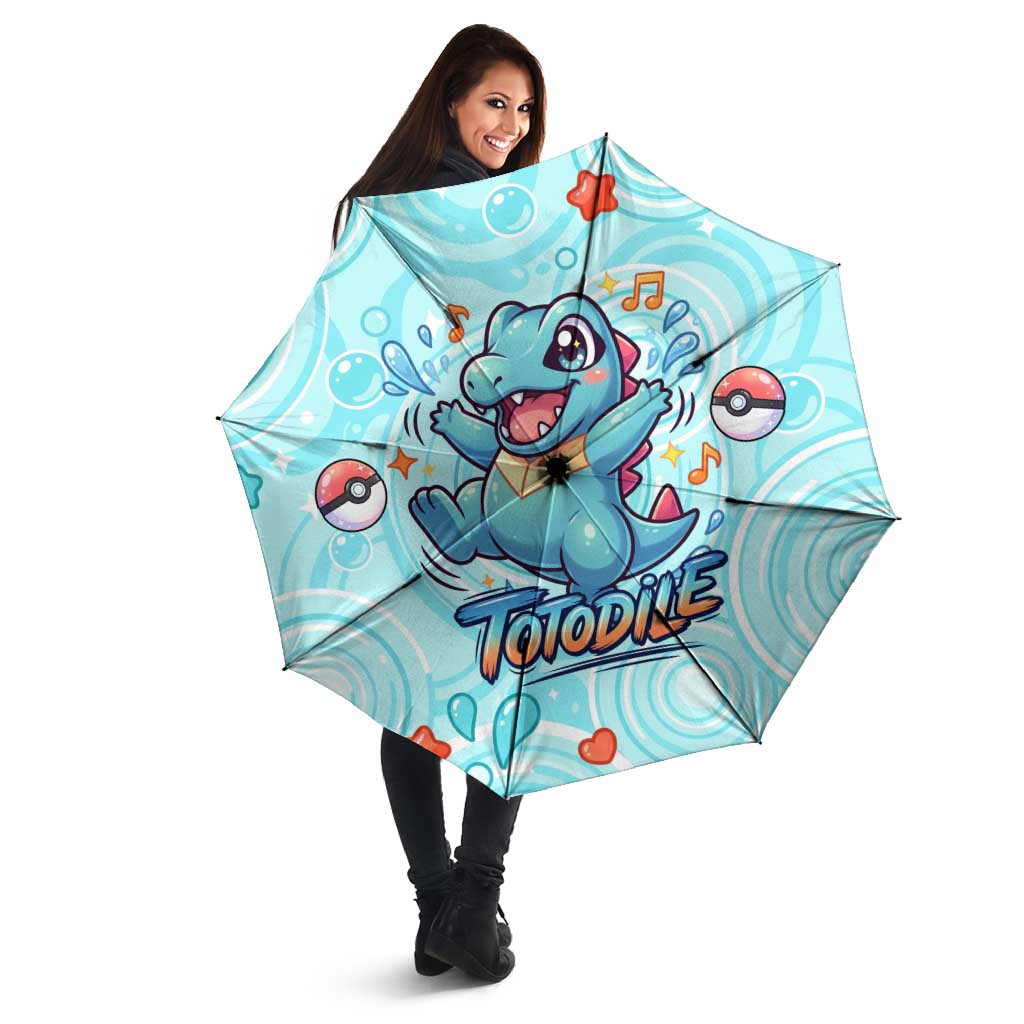 Totodile Umbrella Vibrant Kawaii Splash Pop Art