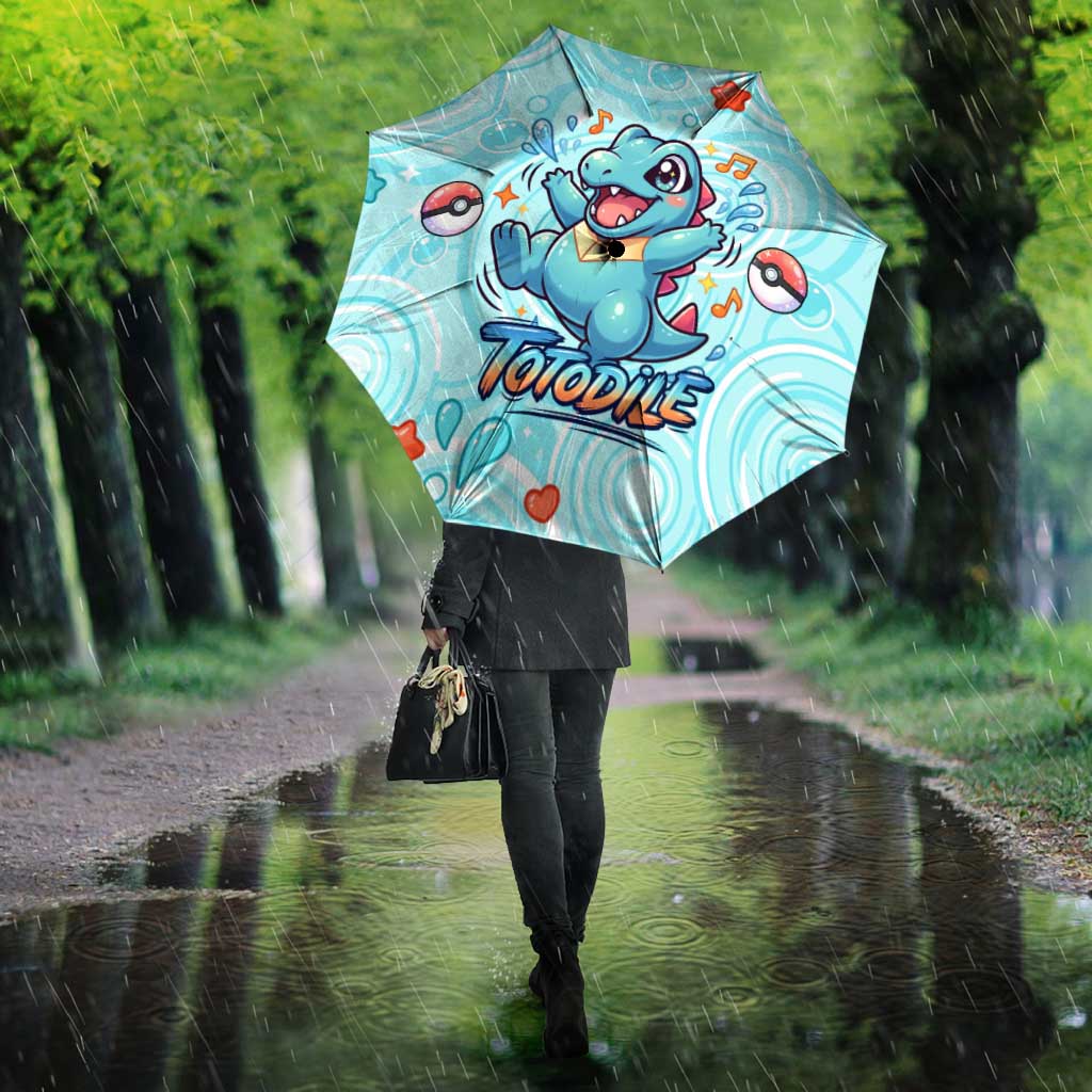 Totodile Umbrella Vibrant Kawaii Splash Pop Art