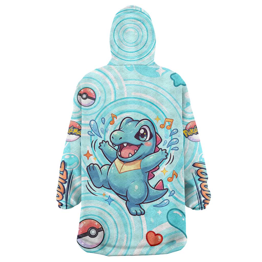 Totodile Wearable Blanket Hoodie Vibrant Kawaii Splash Pop Art