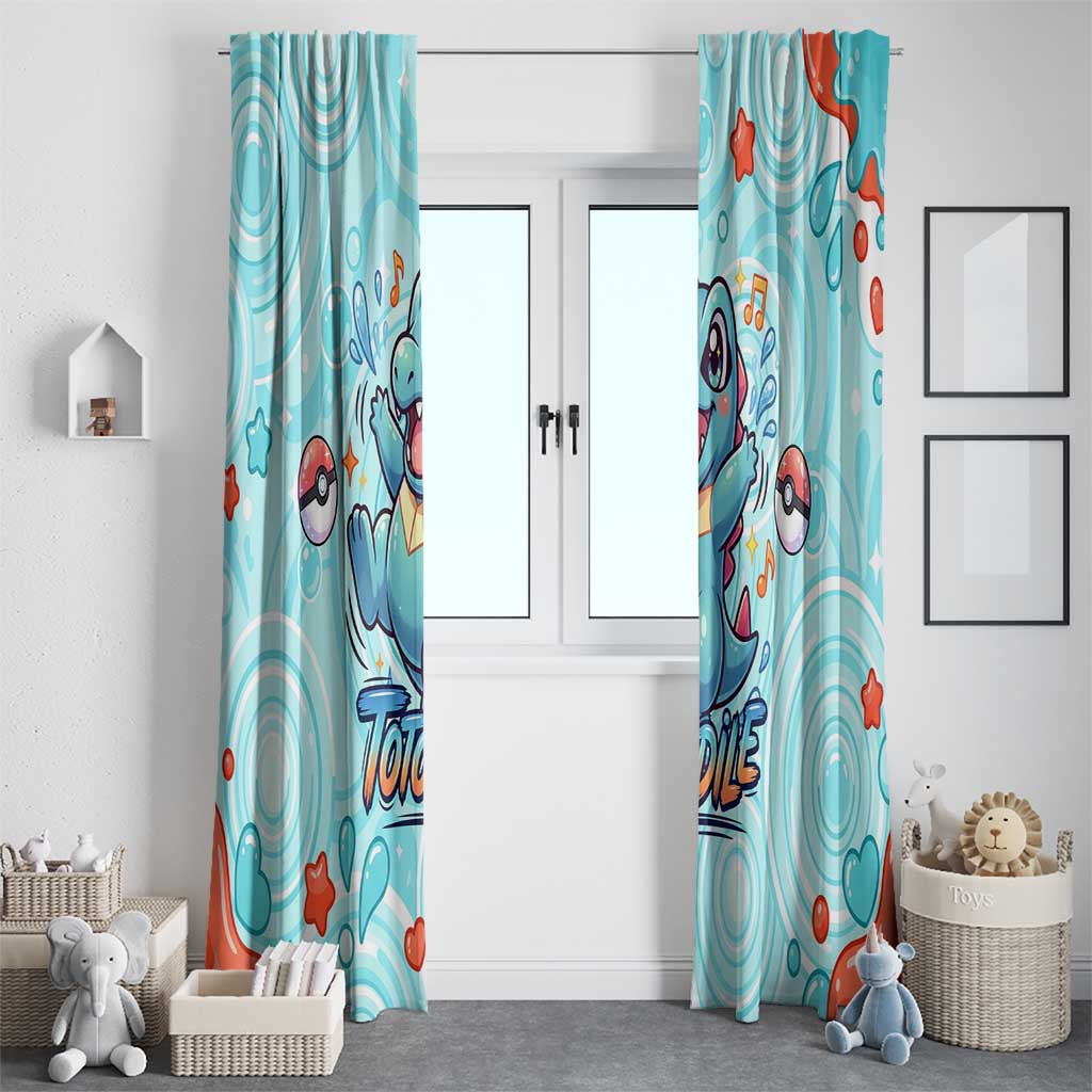 Totodile Window Curtain Vibrant Kawaii Splash Pop Art