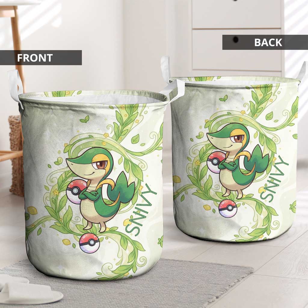 Snivy Laundry Basket Elegant Botanical Art Nouveau Style