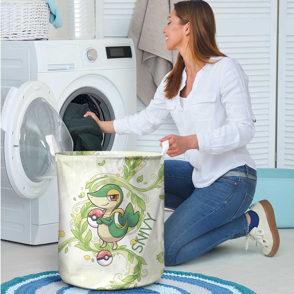 Snivy Laundry Basket Elegant Botanical Art Nouveau Style