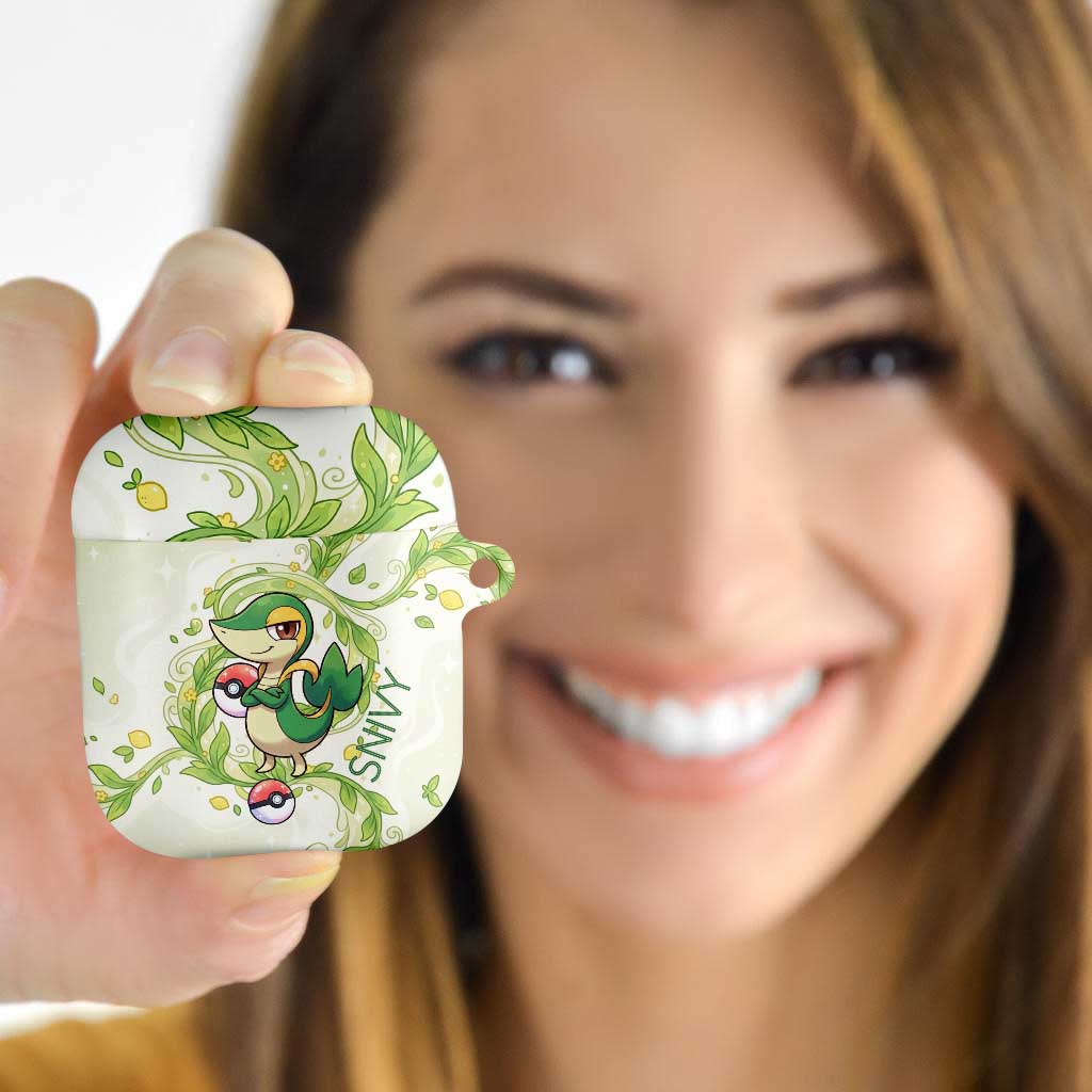 Snivy AirPods Case Elegant Botanical Art Nouveau Style