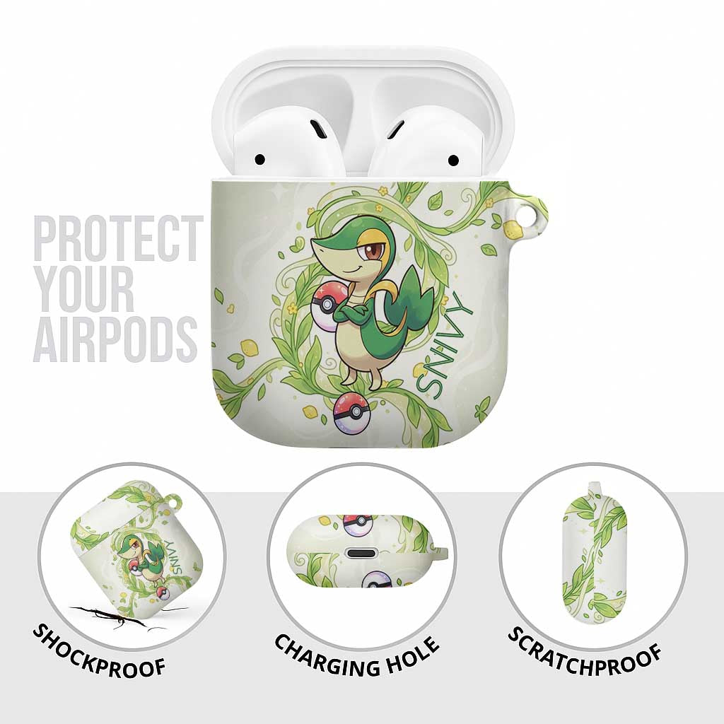 Snivy AirPods Case Elegant Botanical Art Nouveau Style
