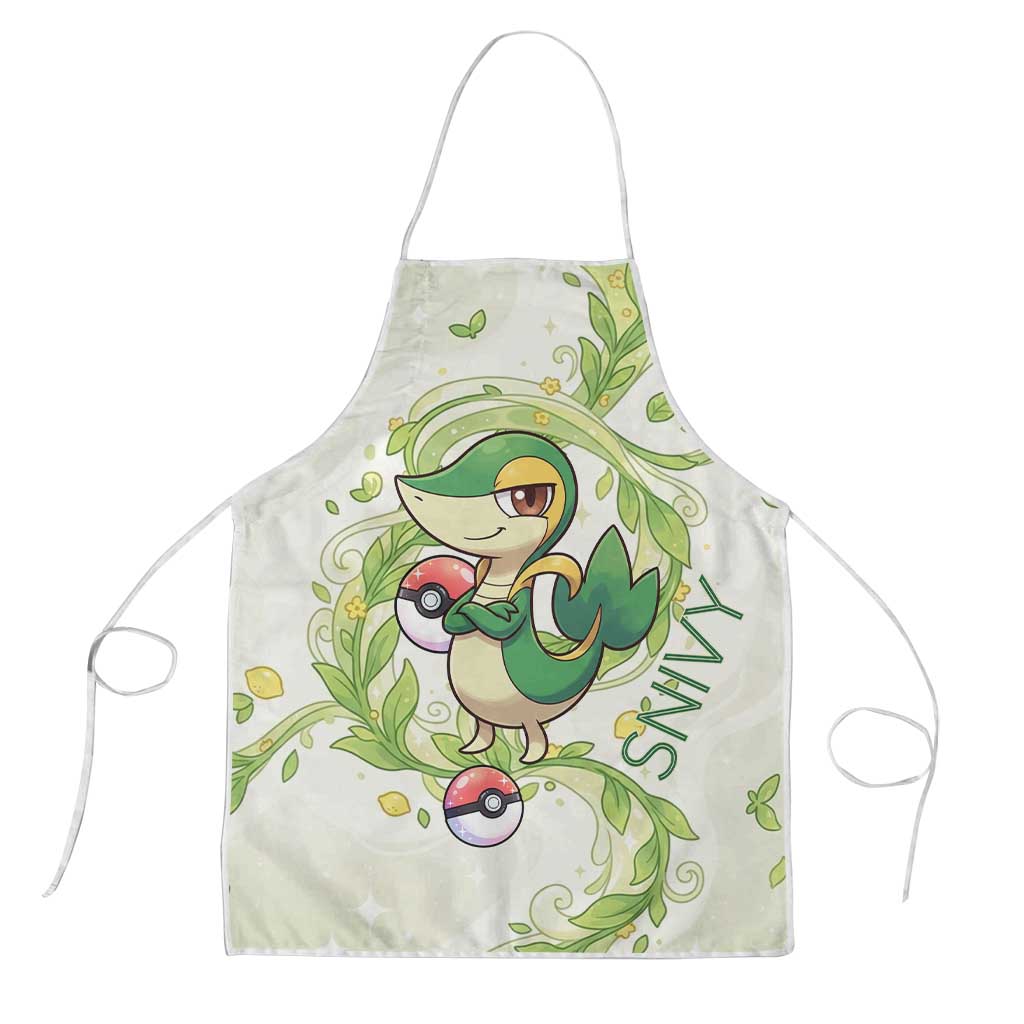 Snivy Apron Elegant Botanical Art Nouveau Style
