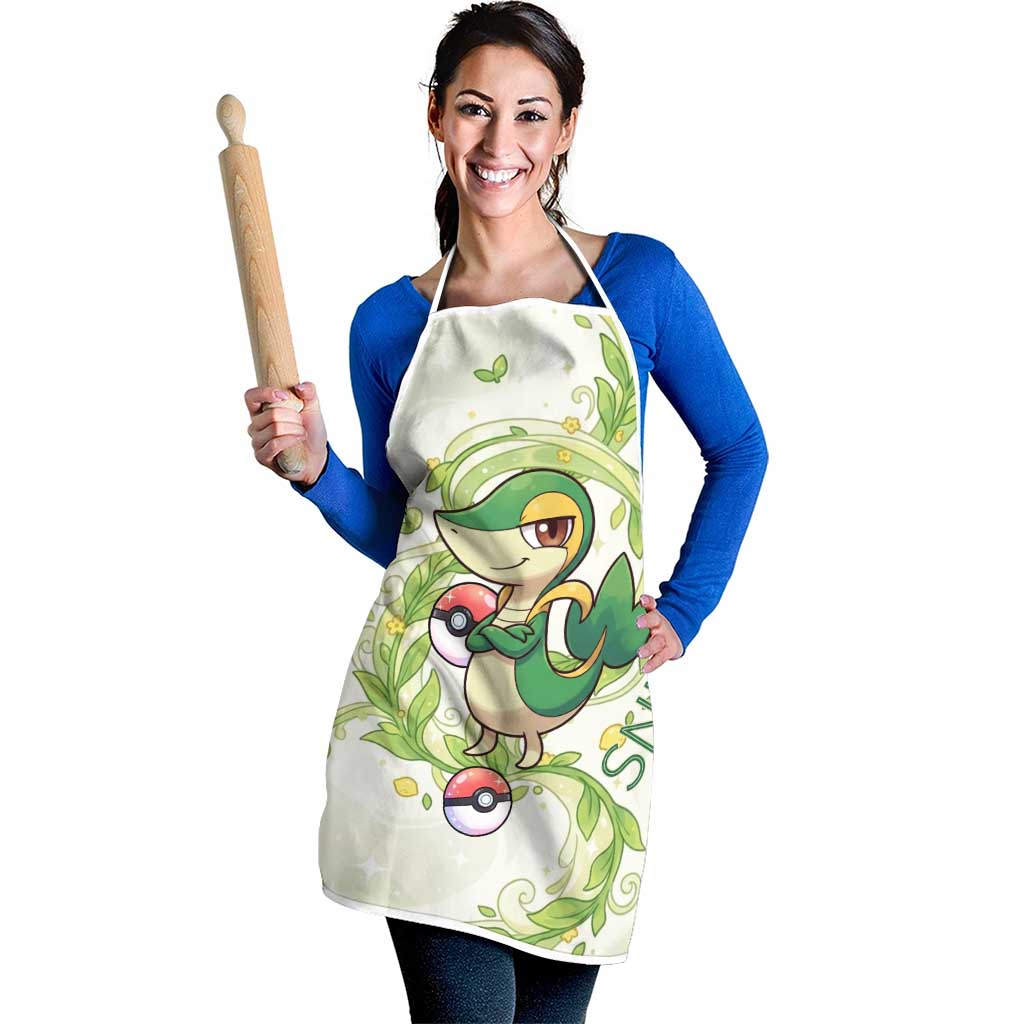 Snivy Apron Elegant Botanical Art Nouveau Style