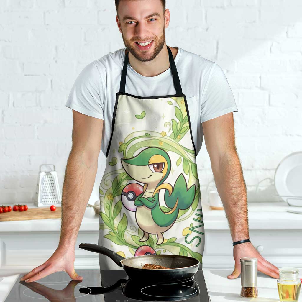 Snivy Apron Elegant Botanical Art Nouveau Style