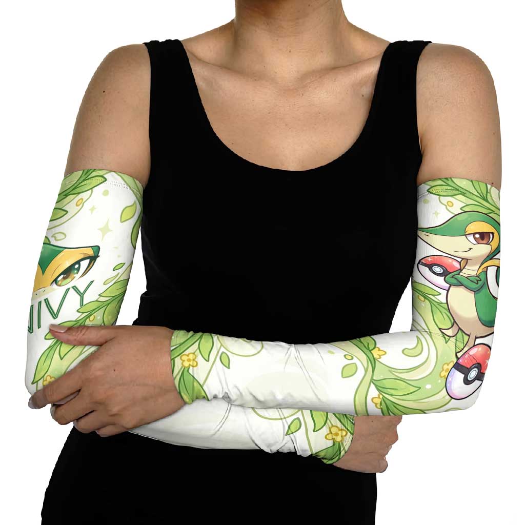 Snivy Arm Sleeves Elegant Botanical Art Nouveau Style