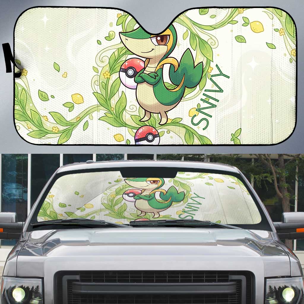 Snivy Auto Sun Shade Elegant Botanical Art Nouveau Style