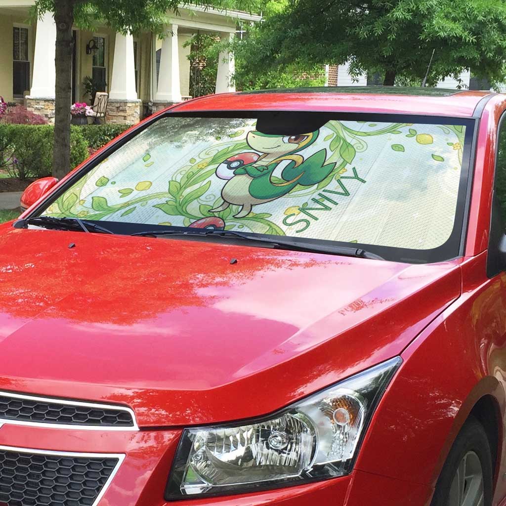 Snivy Auto Sun Shade Elegant Botanical Art Nouveau Style