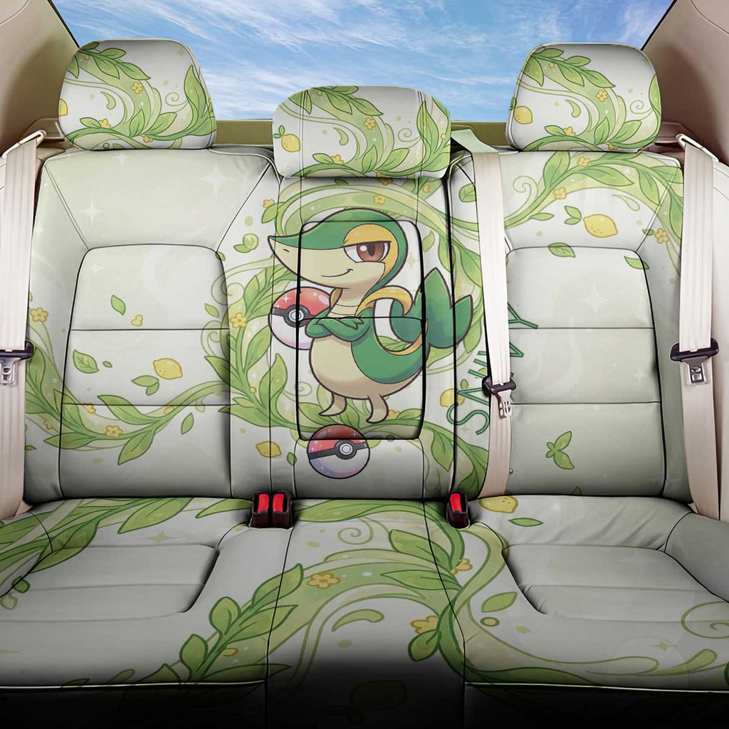 Snivy Back Car Seat Cover Elegant Botanical Art Nouveau Style