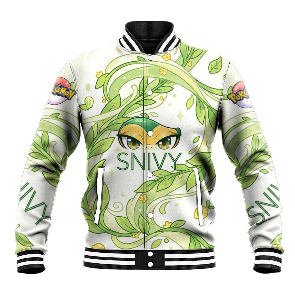 Snivy Baseball Jacket Elegant Botanical Art Nouveau Style