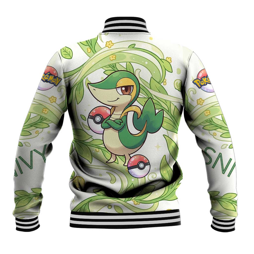 Snivy Baseball Jacket Elegant Botanical Art Nouveau Style