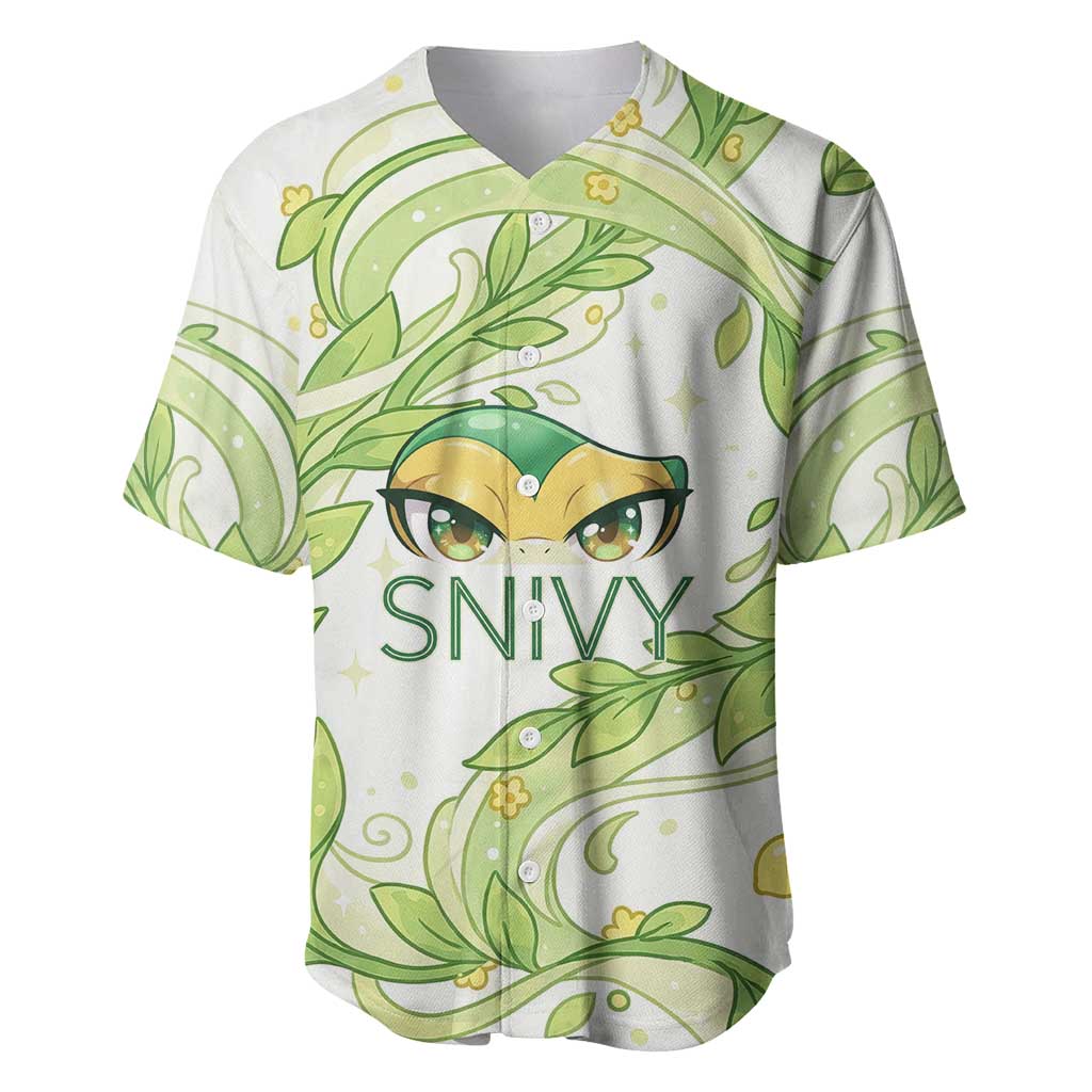 Snivy Baseball Jersey Elegant Botanical Art Nouveau Style
