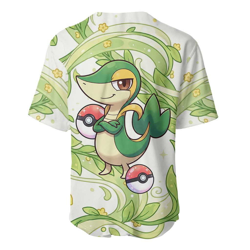 Snivy Baseball Jersey Elegant Botanical Art Nouveau Style