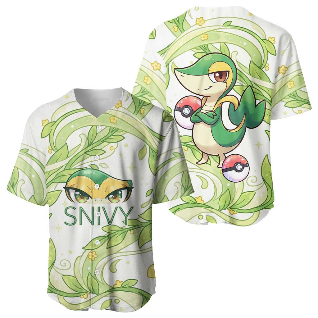 Snivy Baseball Jersey Elegant Botanical Art Nouveau Style