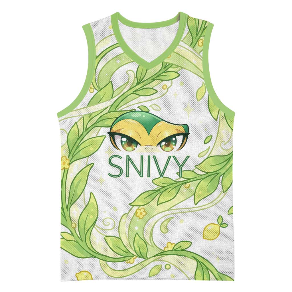 Snivy Basketball Jersey Elegant Botanical Art Nouveau Style