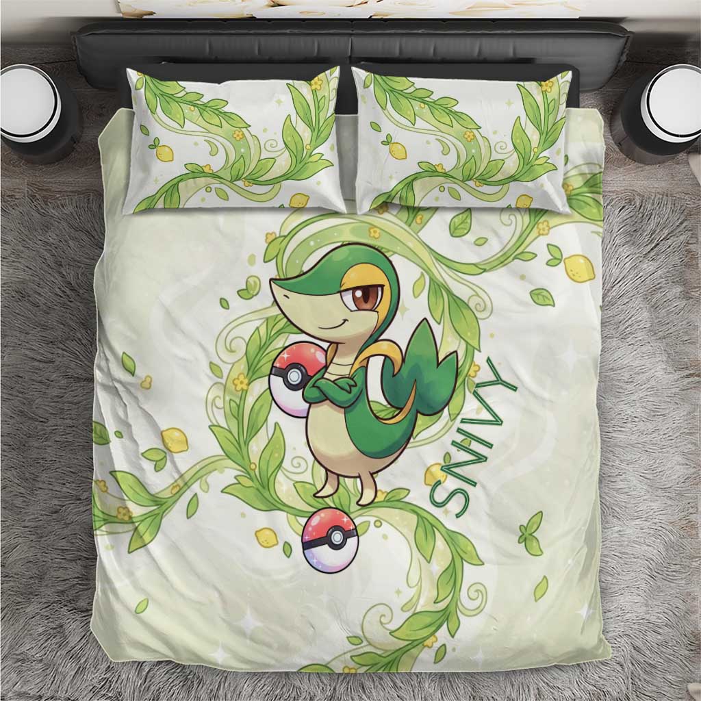 Snivy Bedding Set Elegant Botanical Art Nouveau Style
