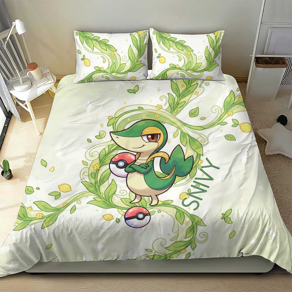 Snivy Bedding Set Elegant Botanical Art Nouveau Style