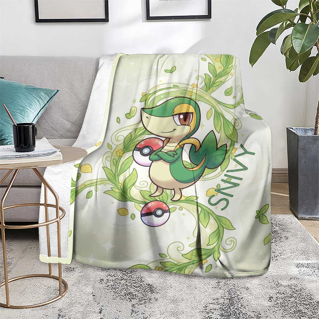 Snivy Blanket Elegant Botanical Art Nouveau Style