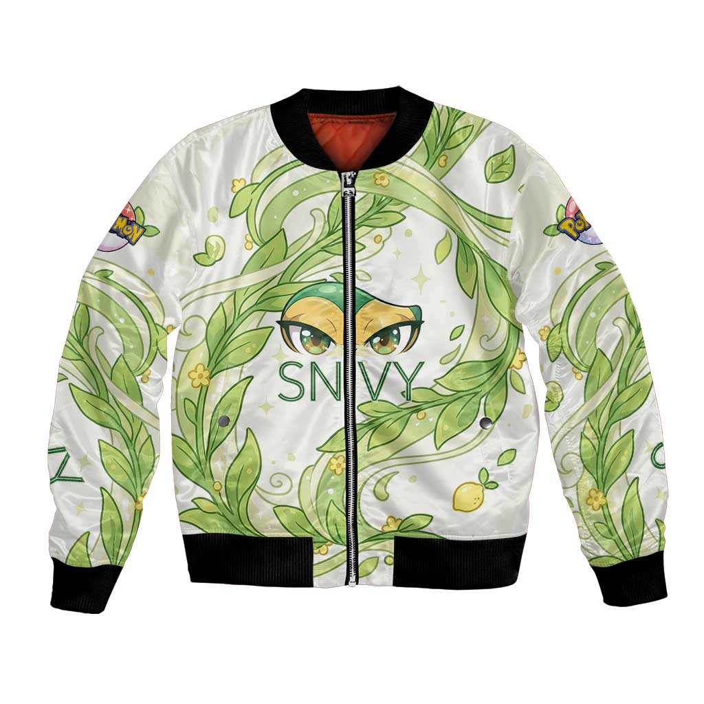 Snivy Bomber Jacket Elegant Botanical Art Nouveau Style