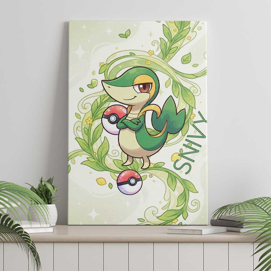Snivy Canvas Wall Art Elegant Botanical Art Nouveau Style
