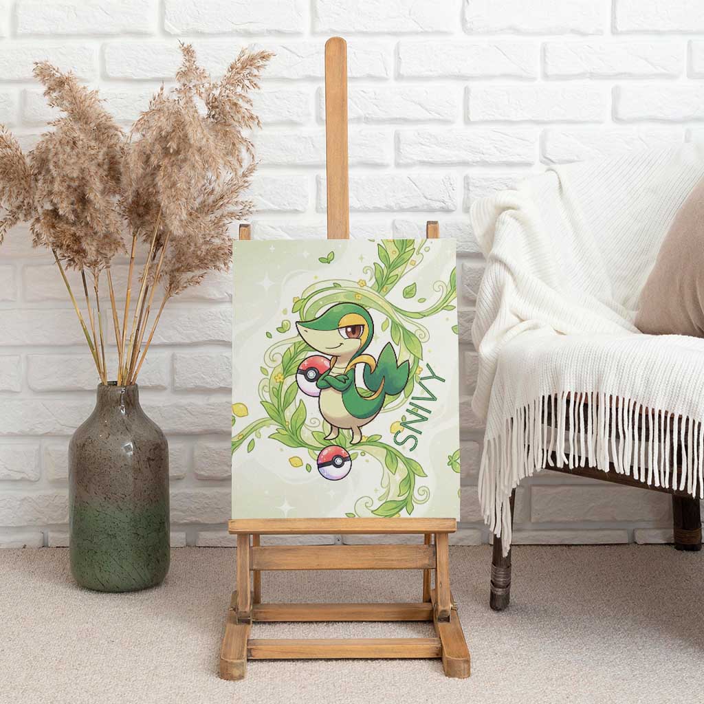 Snivy Canvas Wall Art Elegant Botanical Art Nouveau Style