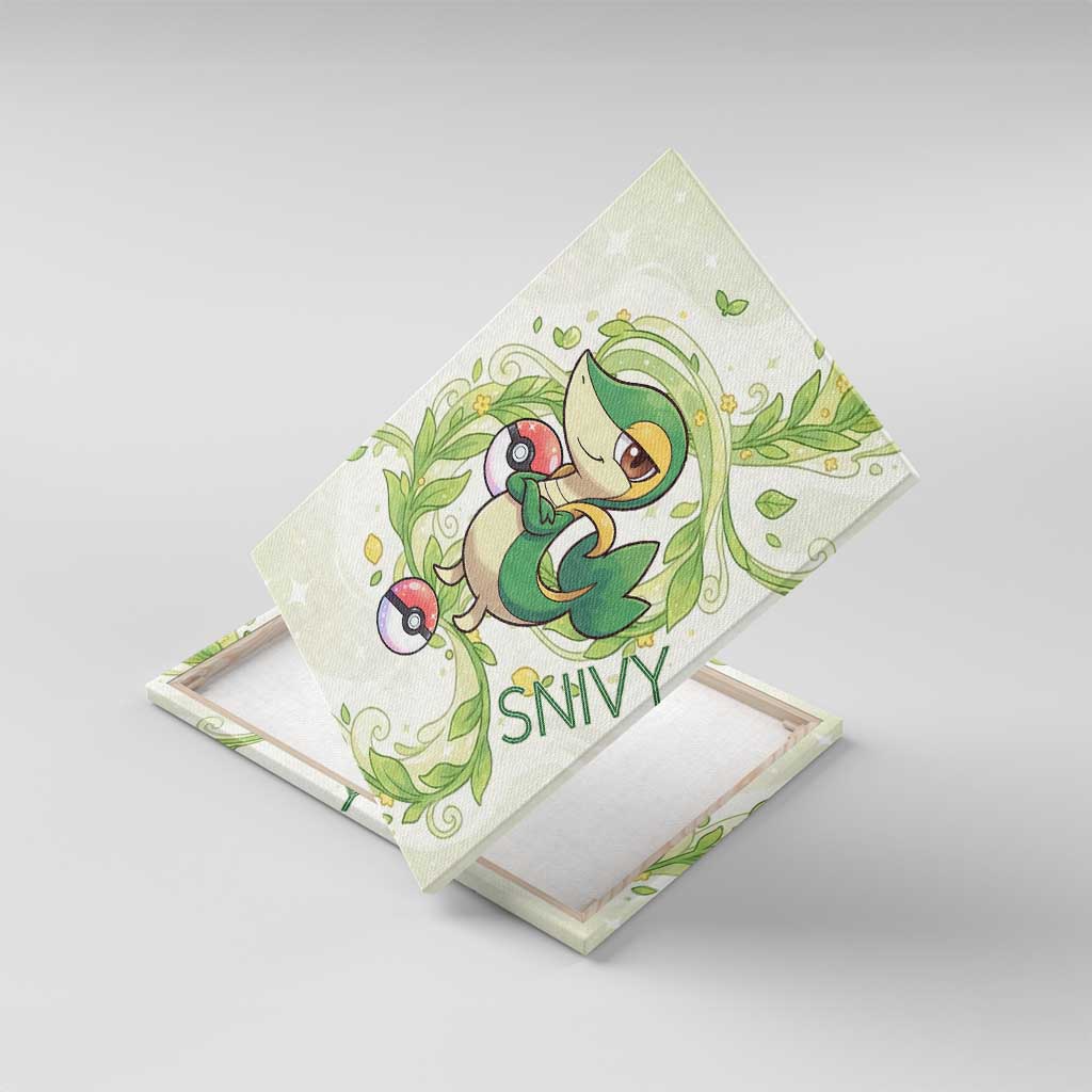 Snivy Canvas Wall Art Elegant Botanical Art Nouveau Style