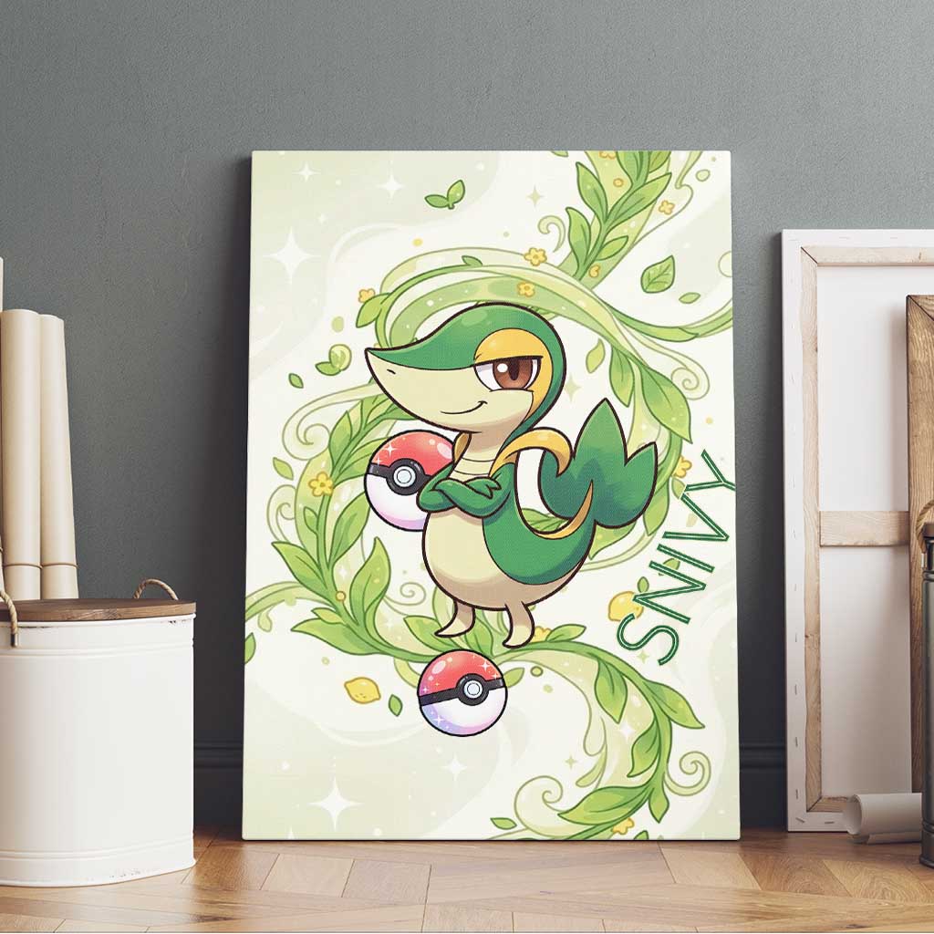 Snivy Canvas Wall Art Elegant Botanical Art Nouveau Style