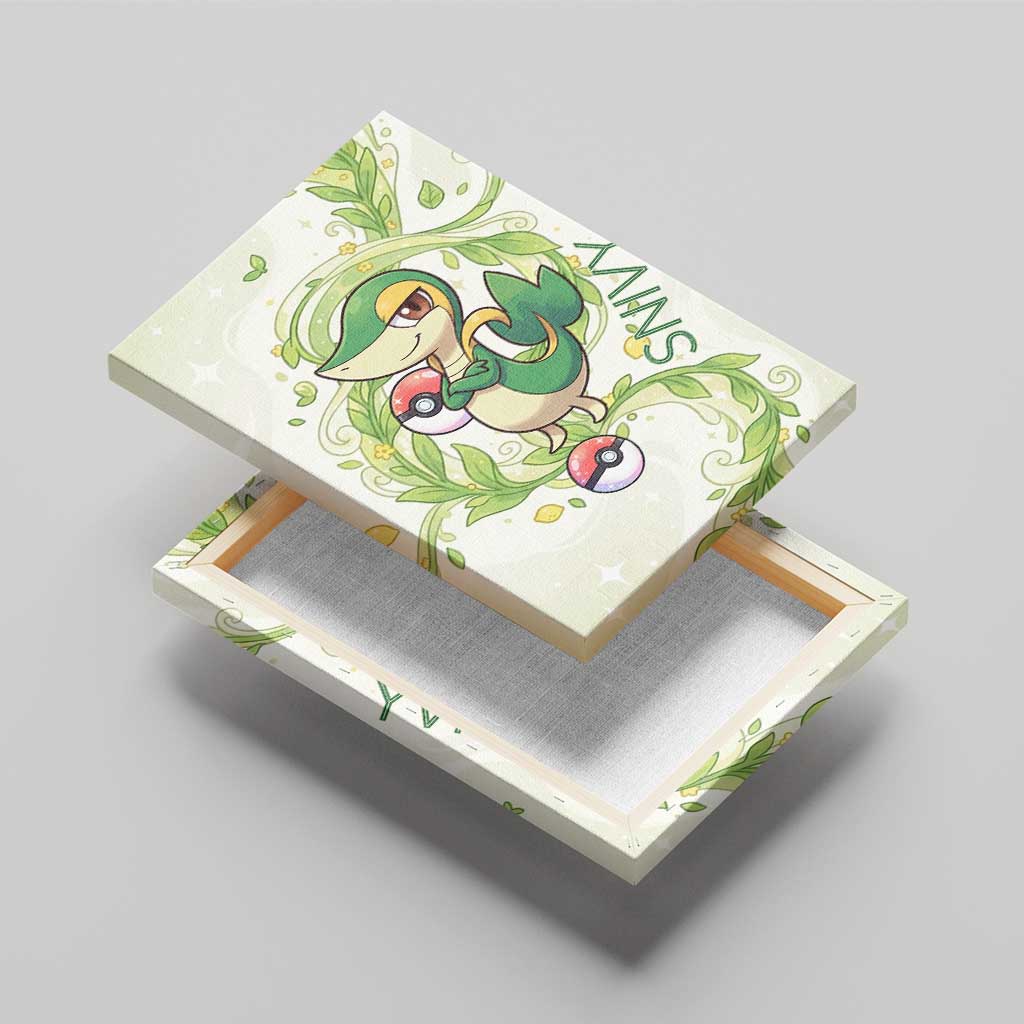 Snivy Canvas Wall Art Elegant Botanical Art Nouveau Style