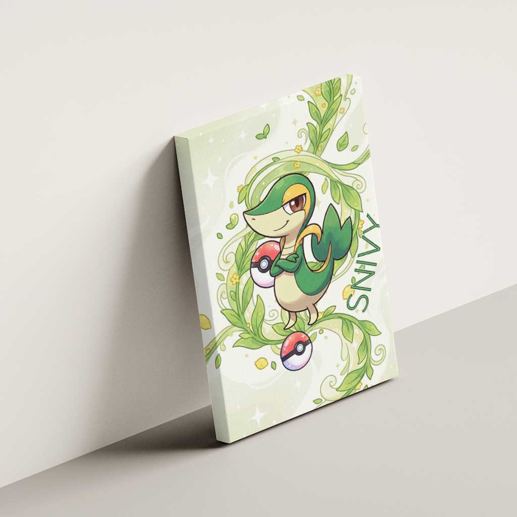 Snivy Canvas Wall Art Elegant Botanical Art Nouveau Style