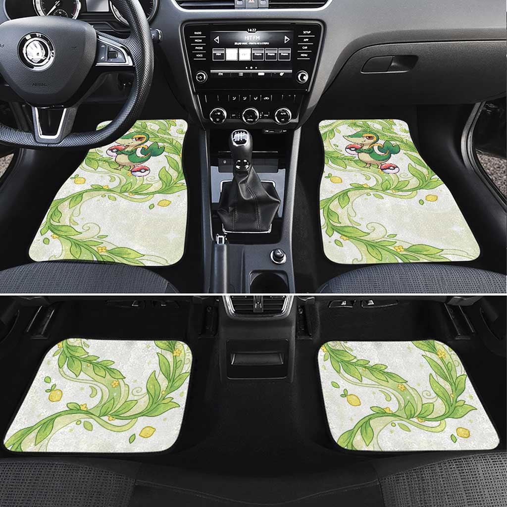 Snivy Car Mats Elegant Botanical Art Nouveau Style