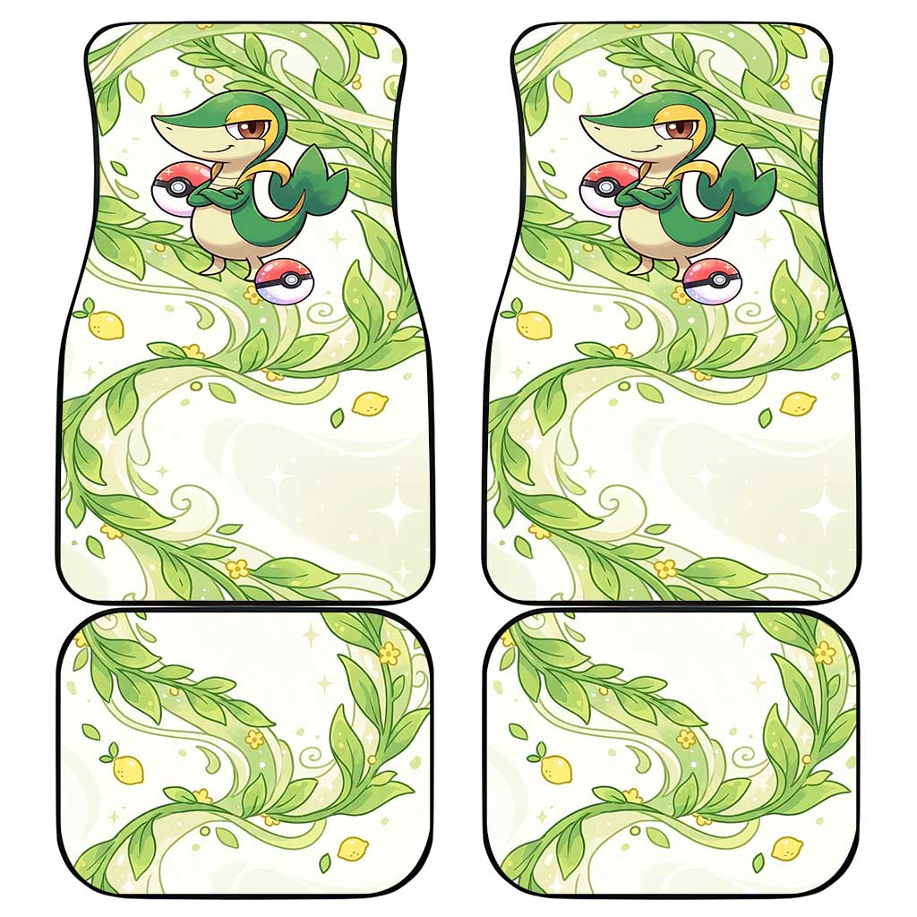 Snivy Car Mats Elegant Botanical Art Nouveau Style