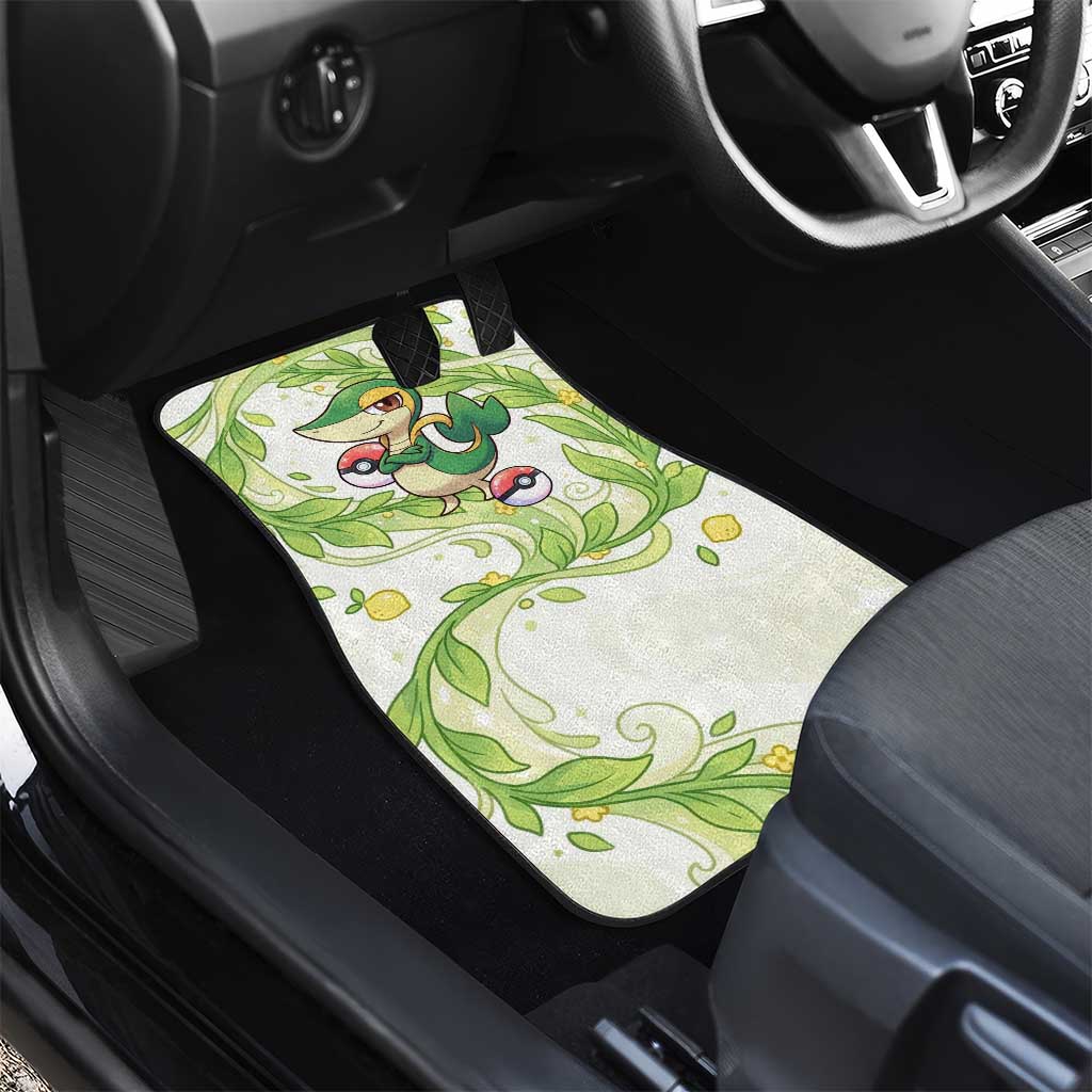 Snivy Car Mats Elegant Botanical Art Nouveau Style