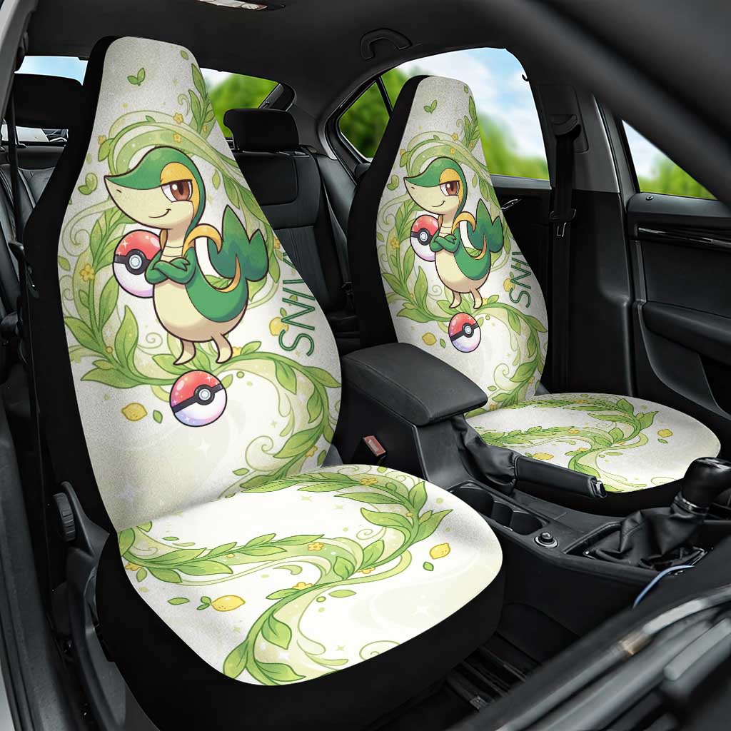 Snivy Car Seat Cover Elegant Botanical Art Nouveau Style