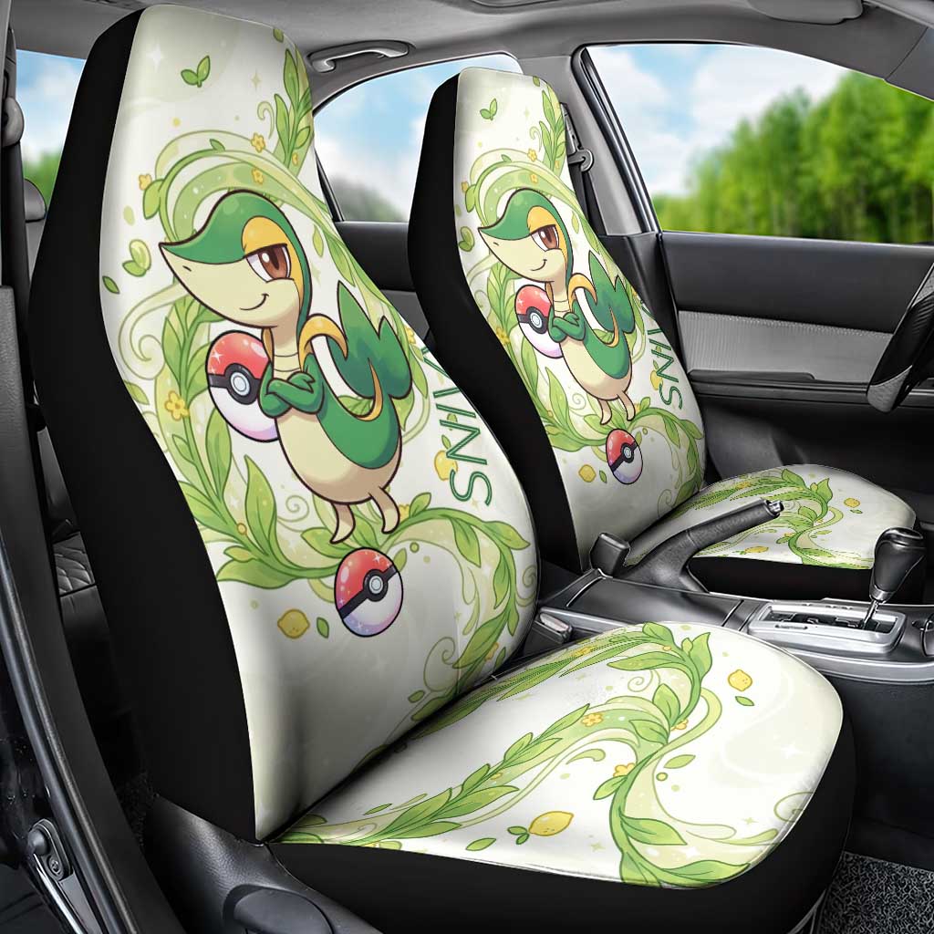 Snivy Car Seat Cover Elegant Botanical Art Nouveau Style