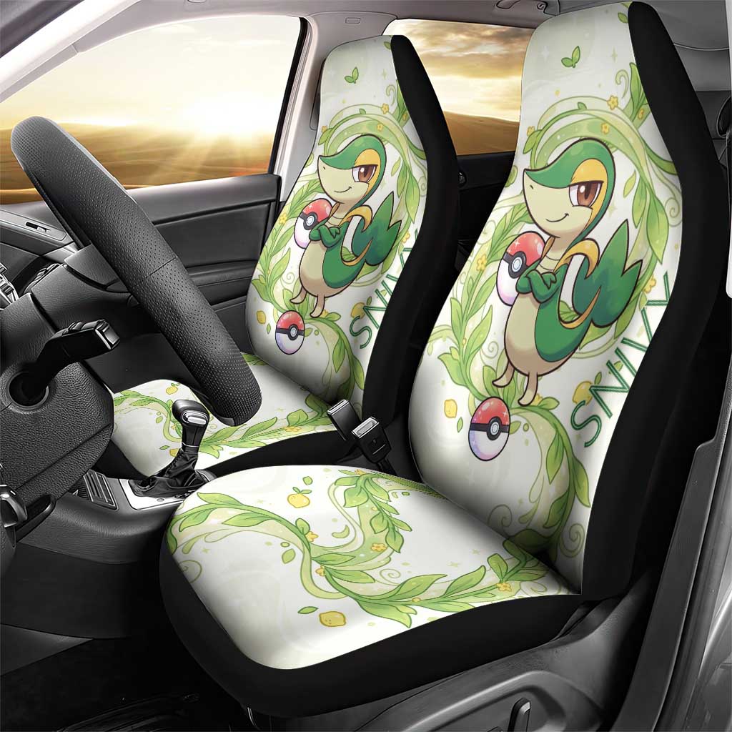 Snivy Car Seat Cover Elegant Botanical Art Nouveau Style