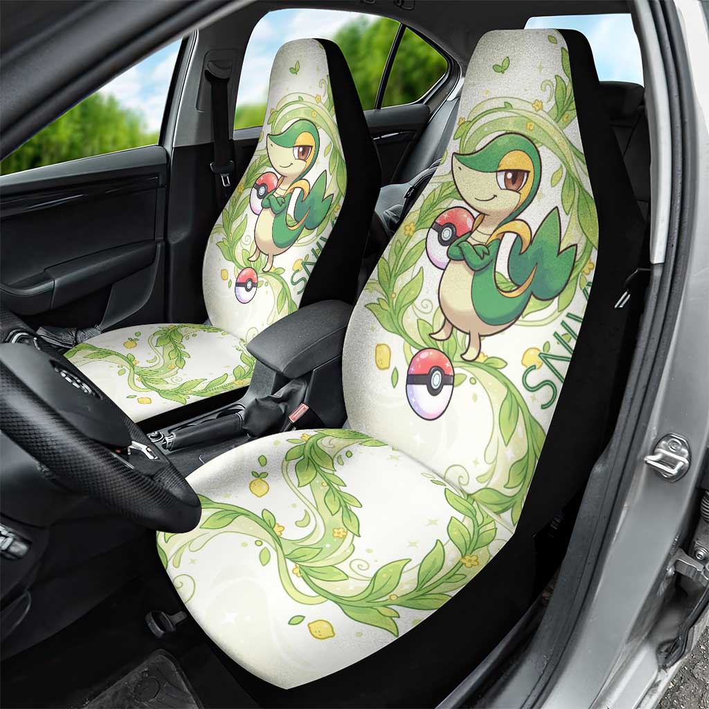 Snivy Car Seat Cover Elegant Botanical Art Nouveau Style