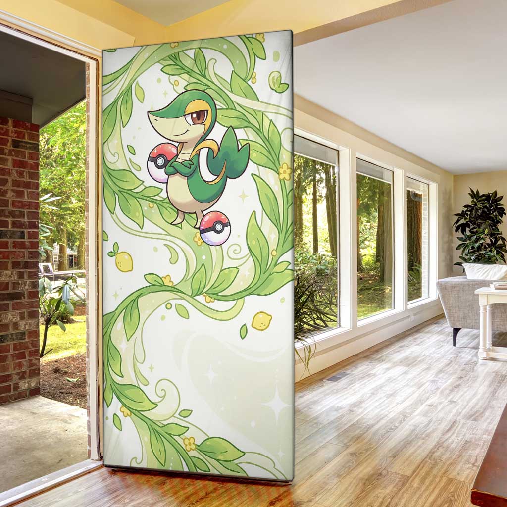Snivy Door Cover Elegant Botanical Art Nouveau Style