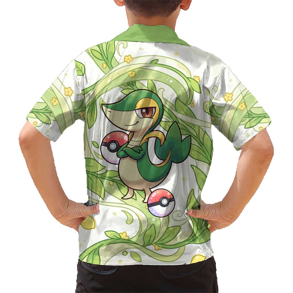 Snivy Family Matching Long Sleeve Bodycon Dress and Hawaiian Shirt Elegant Botanical Art Nouveau Style