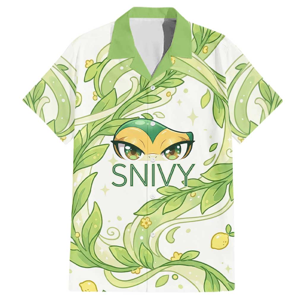 Snivy Family Matching Off Shoulder Short Dress and Hawaiian Shirt Elegant Botanical Art Nouveau Style