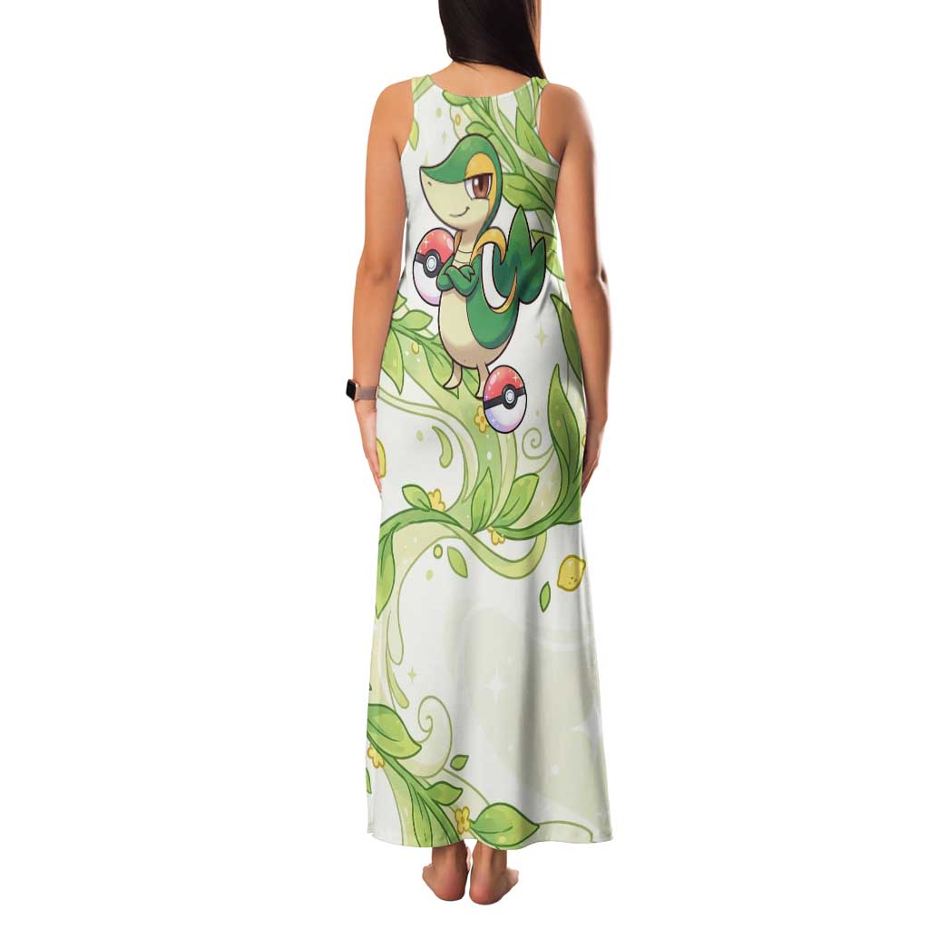 Snivy Family Matching Tank Maxi Dress and Hawaiian Shirt Elegant Botanical Art Nouveau Style