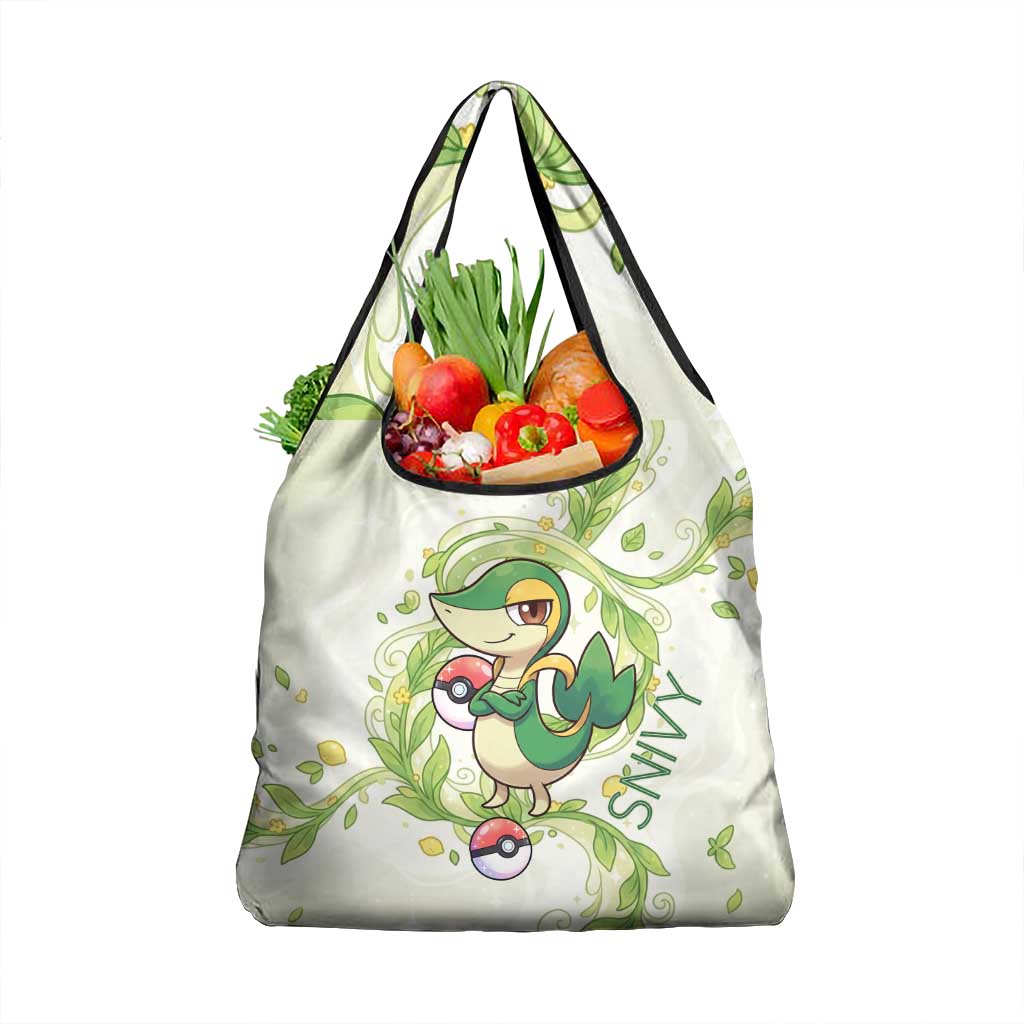 Snivy Grocery Bag Elegant Botanical Art Nouveau Style