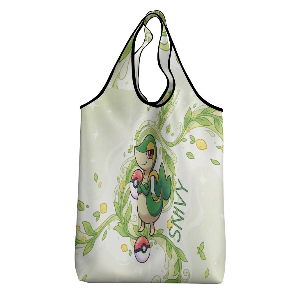Snivy Grocery Bag Elegant Botanical Art Nouveau Style