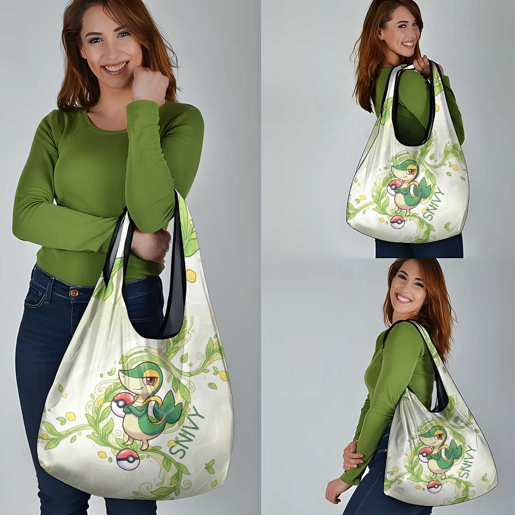 Snivy Grocery Bag Elegant Botanical Art Nouveau Style