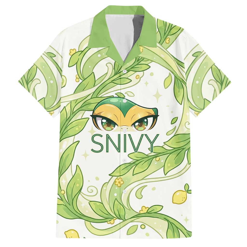 Snivy Hawaiian Shirt Elegant Botanical Art Nouveau Style